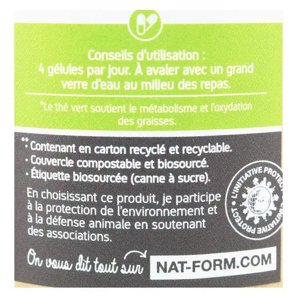 Nat & Form Écoresponsable Thé Vert Bio 220 gélules