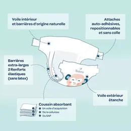 Biolane - Couches Naturelles Taille 3 - Ultra-Absorbant, Pas de Fuite  - 52 unités