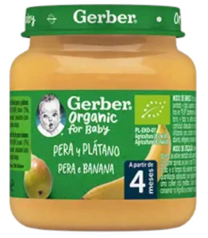 Gerber Biologische Peer en Banaan +4m 125 gr