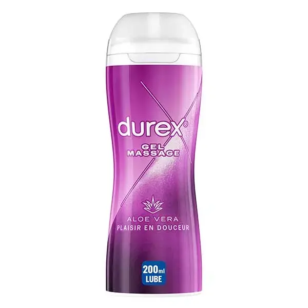 Durex Gel Massage Lubrifiant Douceur à Base d'Eau 2 en 1 - Aloe Vera - 200ml  | Prix bas