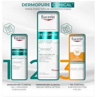 Eucerin Dermopure Triple Effect Serum 40 ml + Cleansing Gel 20 ml + Gel-Cream SPF50 5 ml