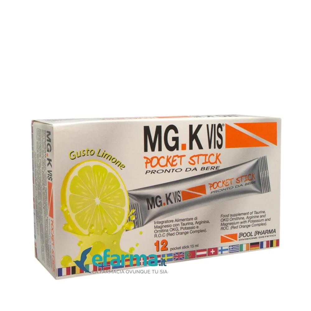 Mg.K Vis Pocket Stick Integratore Tonico Limone 12 Bustine