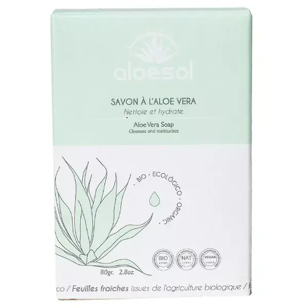 Aloesol Savon Solide à l'Aloe Vera Bio 80g