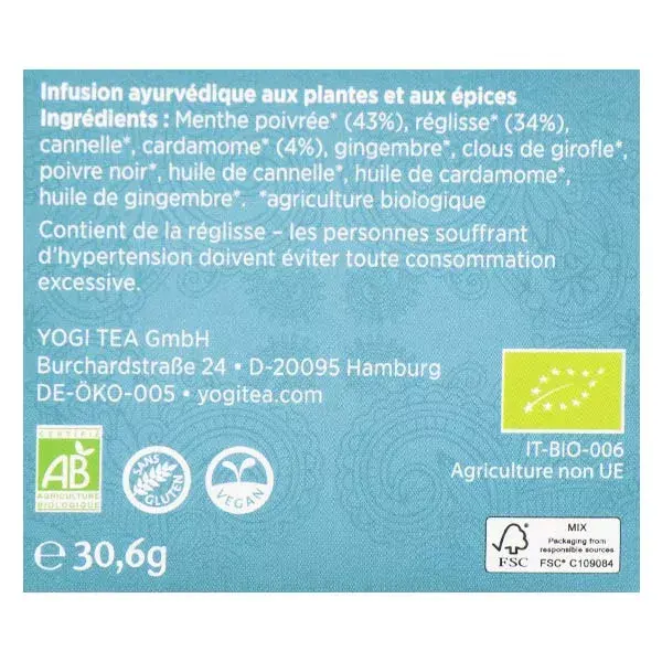 Sacchetti di liquirizia menta 17 Yogi Tea