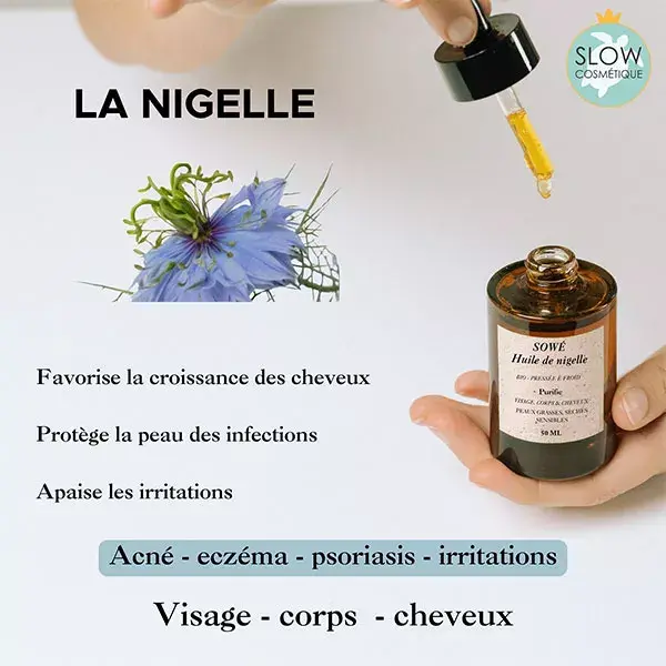 Sowé Huile Pure de Nigelle Bio Préssée à Froid 50ml