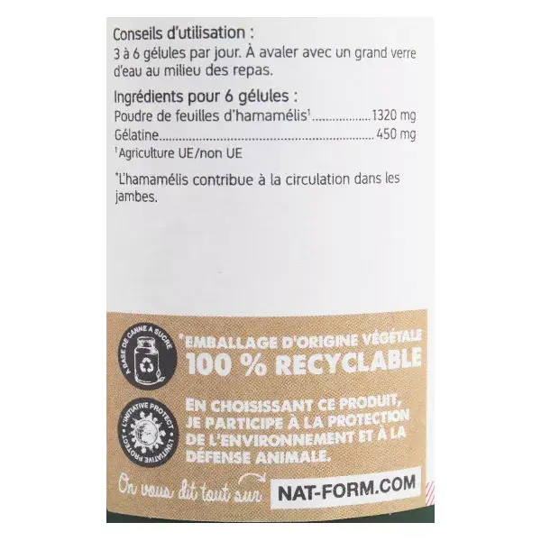 NAT & Form organic Hamamelis 200 capsules