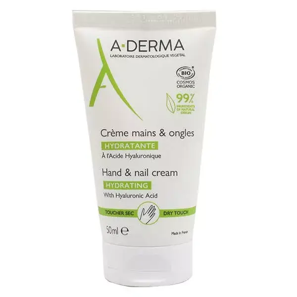 A-Derma Les Indispensables Crème Mains & Ongles Hydratante Bio 50ml