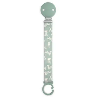Suavinex Wonderland Fabric Pacifier Clip with Bunnies, Green, 0+ months