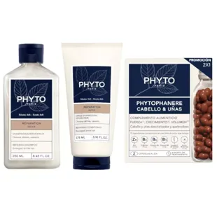 Shampoo Phyto Repair 250 ml + Condicionador Repair 175 ml + Cabelos e Unhas 2x120 cápsulas
