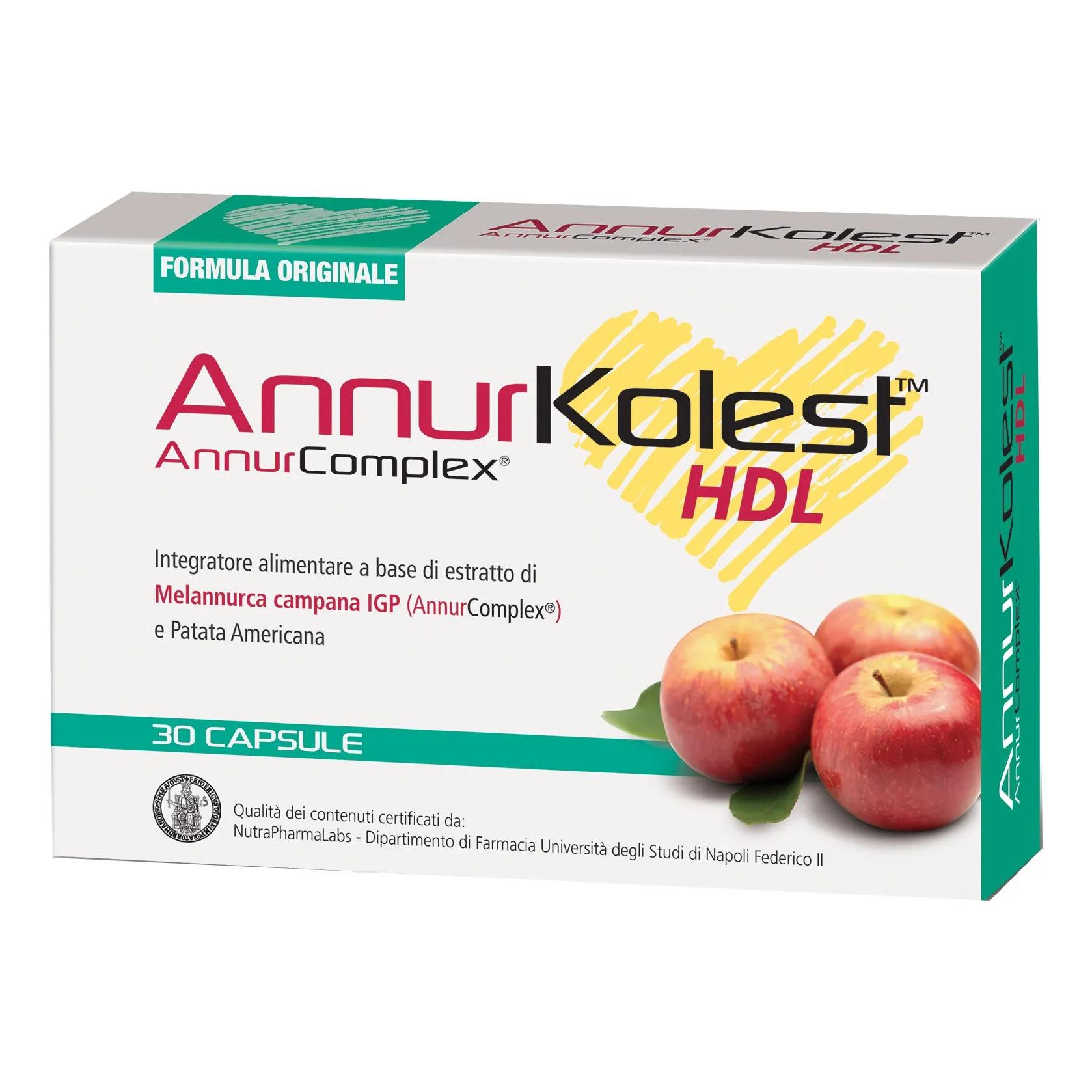 AnnurKolest HDL Integratore Metabolismo dei Trigliceridi e Colesterolo 30 Capsule