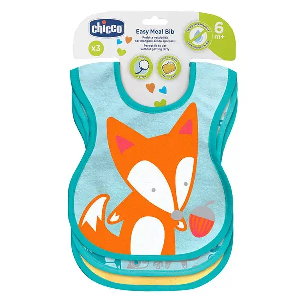 Chicco Meals Decorated Bibs +6m Green 3 units