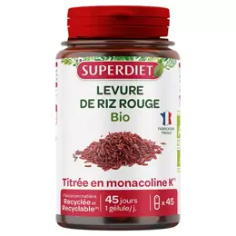 Superdiet Levure de Riz Rouge Bio 45 gélules