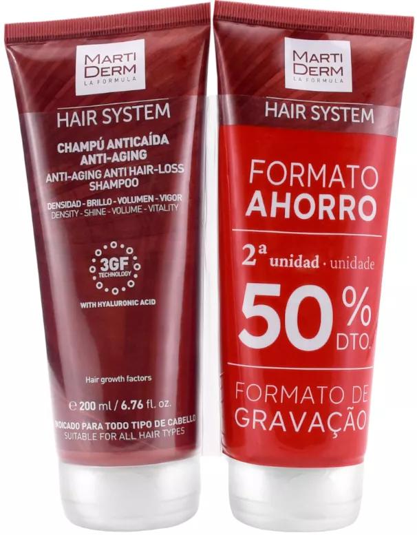 MartiDerm Hair System Champú Anticaída Antiedad 2x200 ml