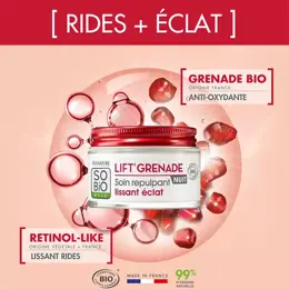 So'Bio Étic Lift'Grenade Soin Nuit Repulpant Lissant Éclat Bio 50ml