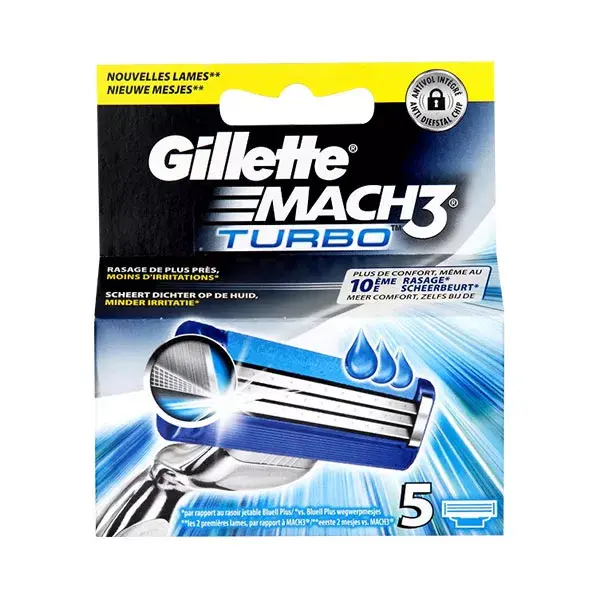 Gillette Mach3 Turbo cuchillas de afeitar 5 unidades