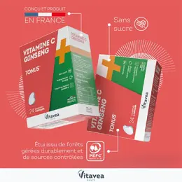 Vitavea Vitamine C + Ginseng Tonus Fatigue 24 comprimés à croquer