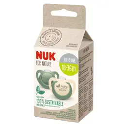 Nuk 2 Sucettes Nuk For Nature Silicone 18-36m Eucalyptus