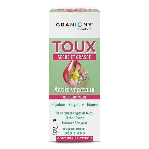 GRANIONS - Jarabe para la Tos - Jarabe para la Tos Seca y Mucolítica - Sabor Fresa Limón - 120 ml