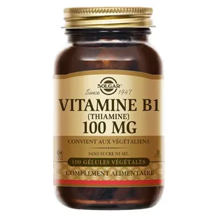 Solgar vitamina B1 tiamina 100 mg Integratore Alimentare 100 capsule vegetali