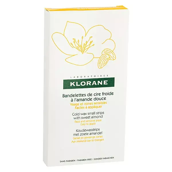 Klorane Soft Almond Cold Wax Strips Face 6 units