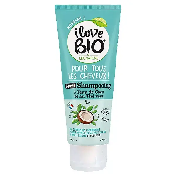 I Love Bio Cheveux Après-Shampoing Eau de Coco & Thé Vert Bio 200ml