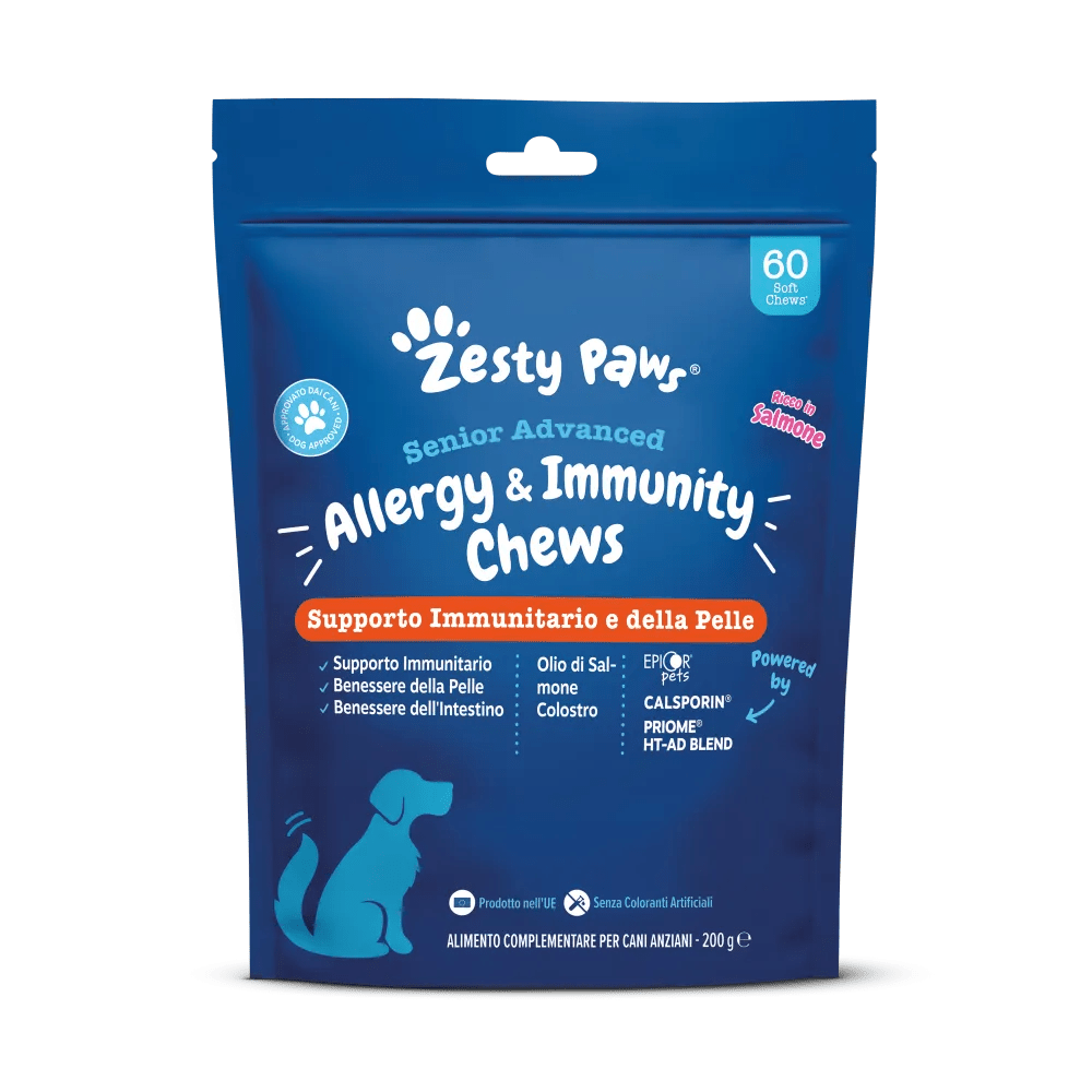 Zesty Paws Senior Advanced Allergy & Immunity Supporto Immunitario e della Pelle 60 Chews