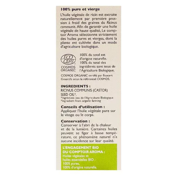 Le Comptoir Aroma Organic Castor Vegetable Oil 50ml