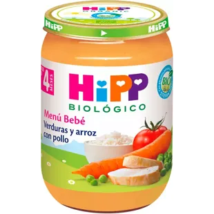 HiPP Jar of Vegetables and Rice with Chicken +4m BIO 190 gr