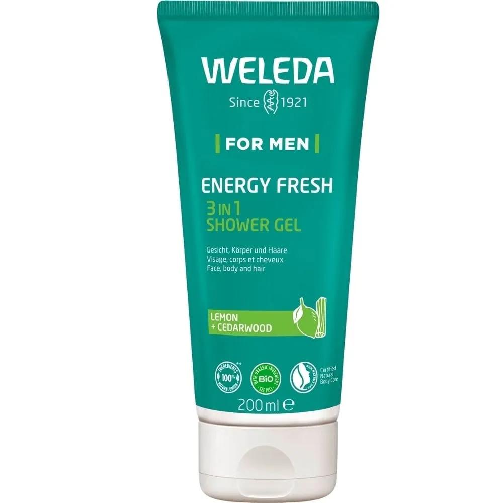 Weleda ForMen Energy Fresh Gel Doccia 3in1 Viso Corpo e Capelli 200 ml