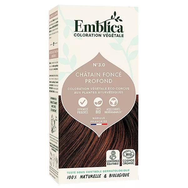 Emblica Coloración Vegetal N°3.0 Marrón oscuro profundo Bio 100g