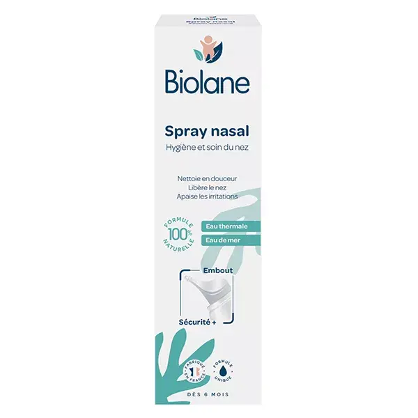 Biolane Spray Nasal Eau de Mer Bébé 100 % Naturelle Dès 6 mois 100 ml