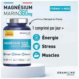 Granions Magnésium Marin 360 mg Format Eco 6 Mois 180 comprimés