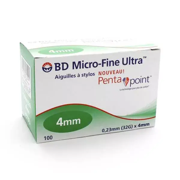 BD Micro-Fine Ultra Aiguilles à Stylos Penta Point 4mm 100 aiguilles