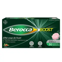 Berocca Boost Vitamines Caféine et Guarana 30 comprimés effervescents