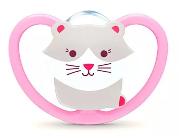 Space Sucette 6-18m Silicone Nuk Rose Chaton