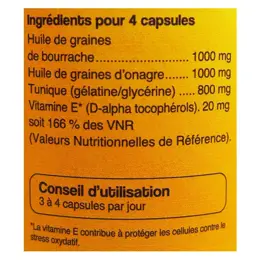 Nat & Form Original Huile Bourrache Onagre Vitamine E 360 capsules