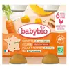 Babybio Petits Pots Midi Carotte Butternut Poulet Riz +6m Bio 2 x 200g