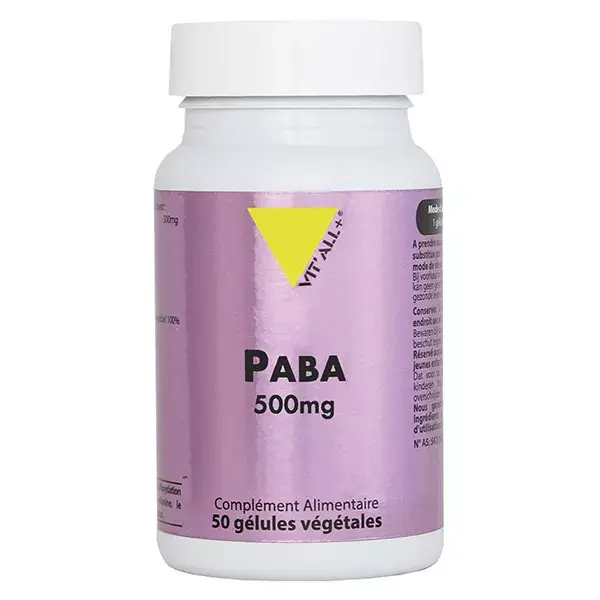 Vitall+ PABA 500mg 50 gélules végétales
