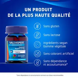 VALDISPERT Gommes Sommeil Rapide Mélatonine 1,9mg 30 gummies