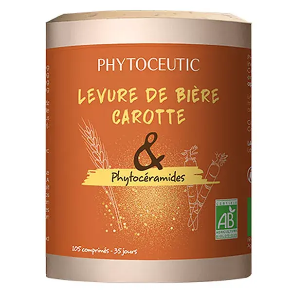 Phytoceutic Levure de Bière Carotte & Phytocéramides Bio 105 capsules