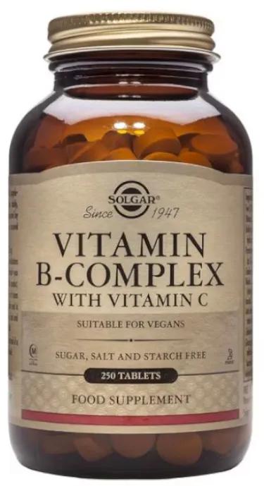 Solgar B-complexe à la vitamine C 250 comprimés