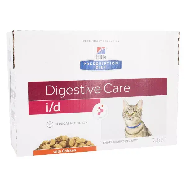 Hill's Prescription Diet Feline I/D Digestive Care Aliment Humide Poulet 12 x 85g