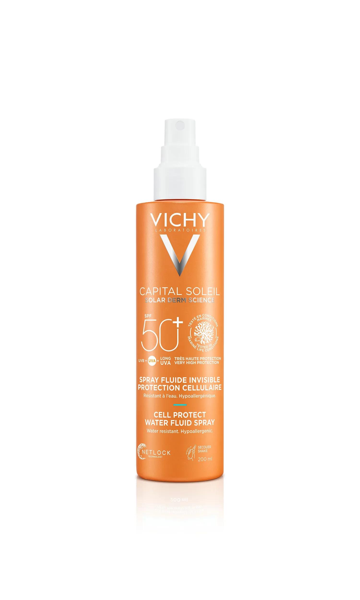 Vichy Capital Soleil Cell Protect Fluido Ultra Leggero Spray Protezione Alta Spf 50 200 ml