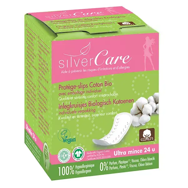 Silver Care Protège-Slip en Coton Individuel Bio 24 unités