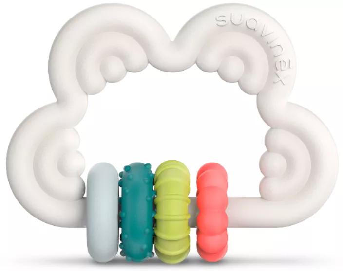 Suavinex Siliconen Didactische Bijtring +6m Witte Wolk