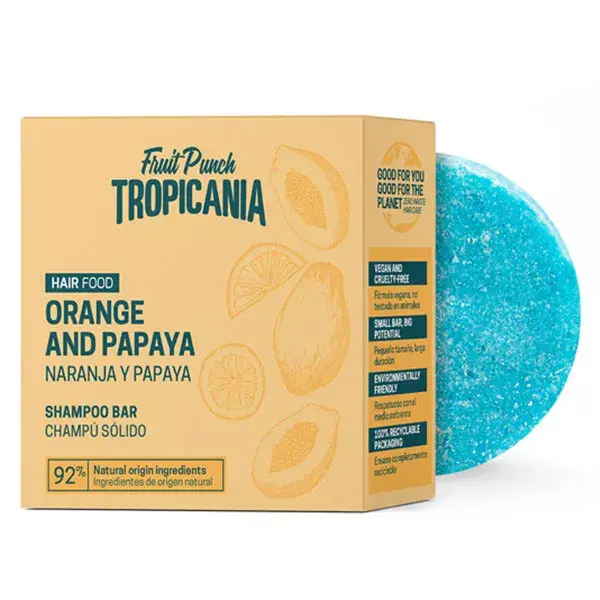 Tropicania Soin Shampoing Solide Orange Papaye 50g