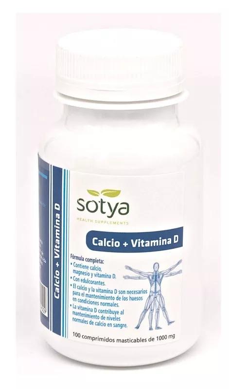 Sotya Calcio + Vitamina D Masticable 1 gr 100 Comprimidos