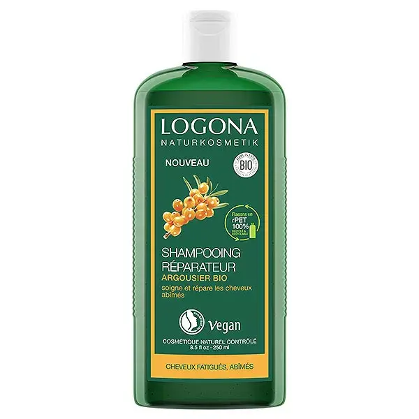 Logona Soins Capillaires Shampoing Réparateur à l'Argoursier Bio 250ml