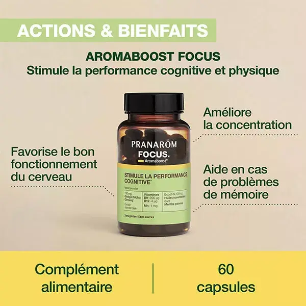 Pranarom Aromaboost Focus Concentration 60 Caps