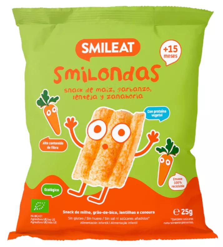 Smileat ECO Smilondas de Maïs, Pois Chiches, Lentilles et Carottes 25 gr